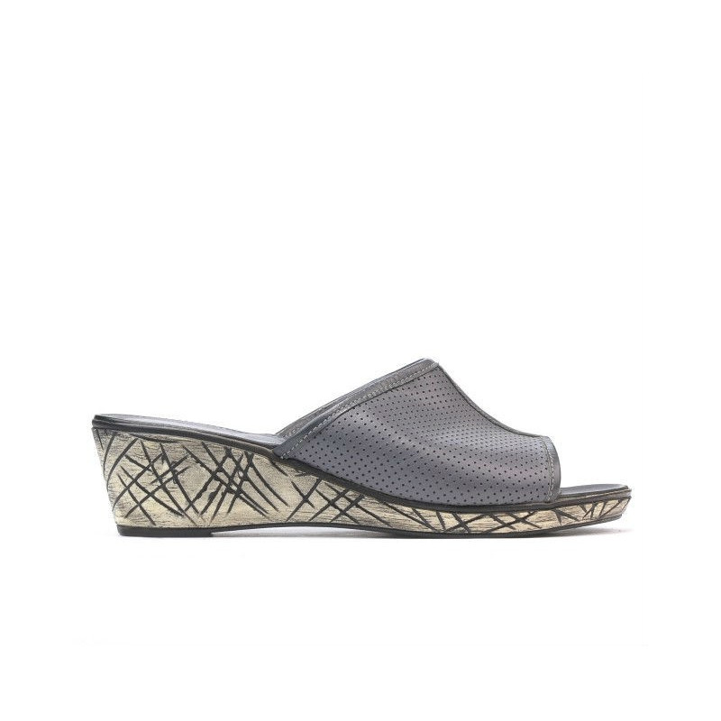 Sandales femme 5004m p gris perforé