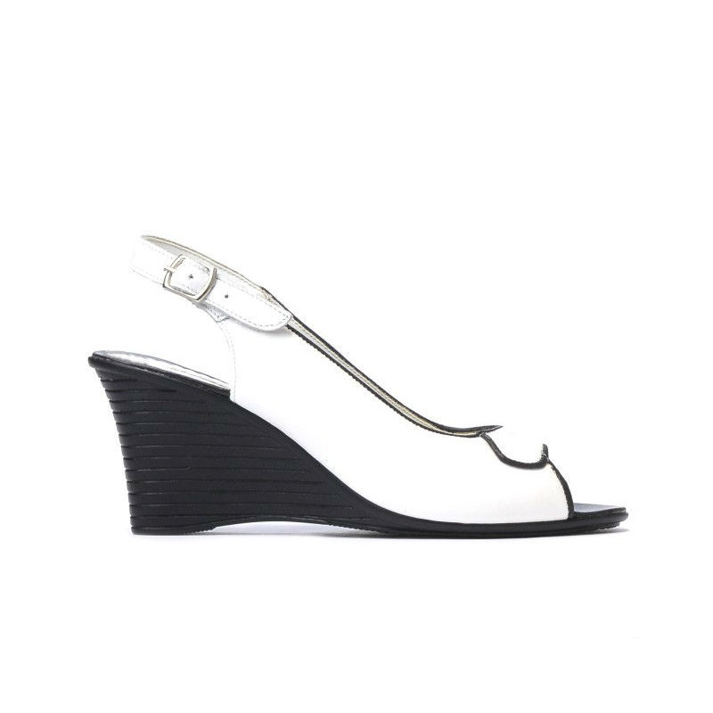 Sandales femme 596 blanc+noir