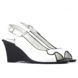 Sandales femme 596 blanc+noir