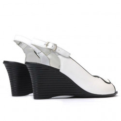 Sandales femme 596 blanc+noir