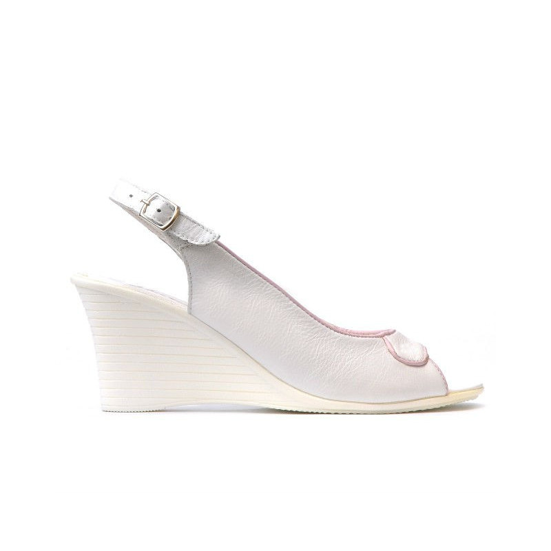 Sandales femme 596 blanc nacré