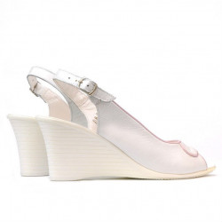 Sandales femme 596 blanc nacré