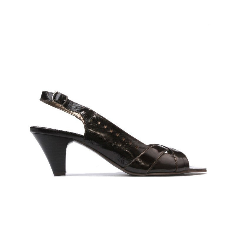 Sandales femme 1204 vernis café