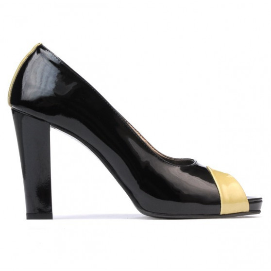 Sandales femme 1219 vernis noir+beige
