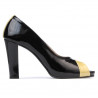 Sandales femme 1219 vernis noir+beige