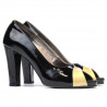 Sandales femme 1219 vernis noir+beige