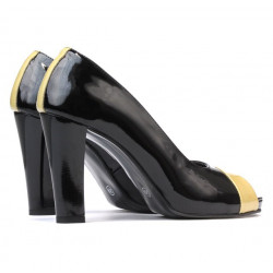 Sandales femme 1219 vernis noir+beige