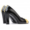 Sandales femme 1219 vernis noir+beige