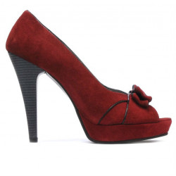 Sandales femme 1099 bordeaux antilope+noir