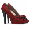 Sandales femme 1099 bordeaux antilope+noir