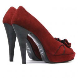 Sandales femme 1099 bordeaux antilope+noir