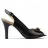 Sandales femme 1224 vernis noir+beige