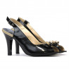 Sandales femme 1224 vernis noir+beige