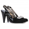 Sandales femme 1077 noir antilope+vernis noir