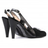 Sandales femme 1077 noir antilope+vernis noir