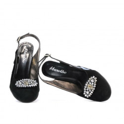 Sandales femme 1077 noir antilope+vernis noir