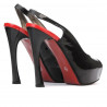 Sandales femme 1215 vernis noir+rouge