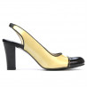 Sandales femme 1216 vernis beige+noir