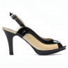 Sandales femme 1225 vernis noir+beige