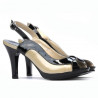 Sandales femme 1225 vernis noir+beige