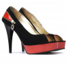 Sandales femme 1202 noir antilope+rouge
