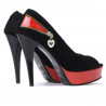 Sandales femme 1202 noir antilope+rouge