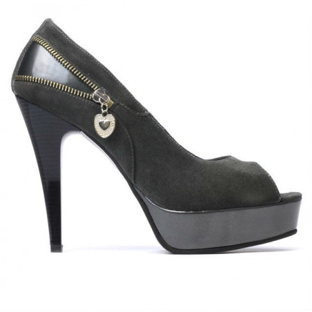 Sandales femme 1202 gris antilope+laque gris