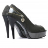 Sandales femme 1202 gris antilope+laque gris