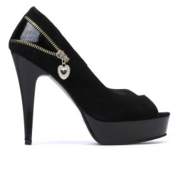 Sandales femme 1202 noir antilope+laque noir