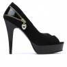 Sandales femme 1202 noir antilope+laque noir