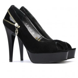 Sandales femme 1202 noir antilope+laque noir