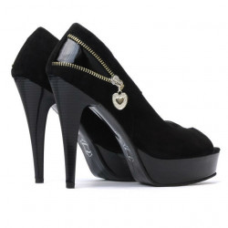 Sandales femme 1202 noir antilope+laque noir