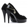 Sandales femme 1202 noir antilope+laque noir