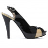 Sandales femme 1222 laqué noir+beige
