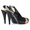 Sandales femme 1222 laqué noir+beige