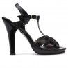 Sandales femme 1098 vernis noir+violet