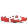 Mocassins femme 620p rouge+blanc