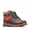 Bottines enfants petits 21c biz noir+rouge