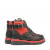 Bottines enfants petits 21c biz noir+rouge