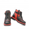 Bottines enfants petits 21c biz noir+rouge