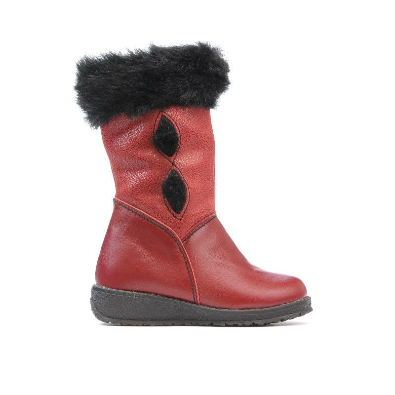 Bottes enfants petits 24c bordeaux+noir