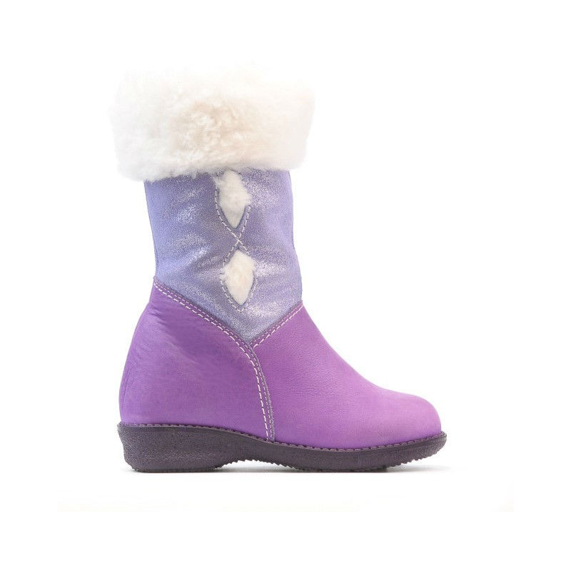 Bottes enfant petites 24c violet+blanc