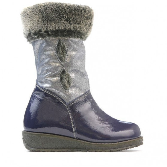 Bottes enfants petits 24c laqué indigo combiné Bottes enfants petits 24c laqué indigo combiné
