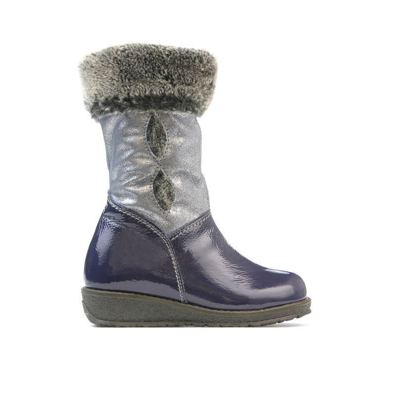 Bottes enfants petits 24c laqué indigo combiné