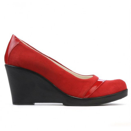 Chaussures décontractées femme 647 rouge velours