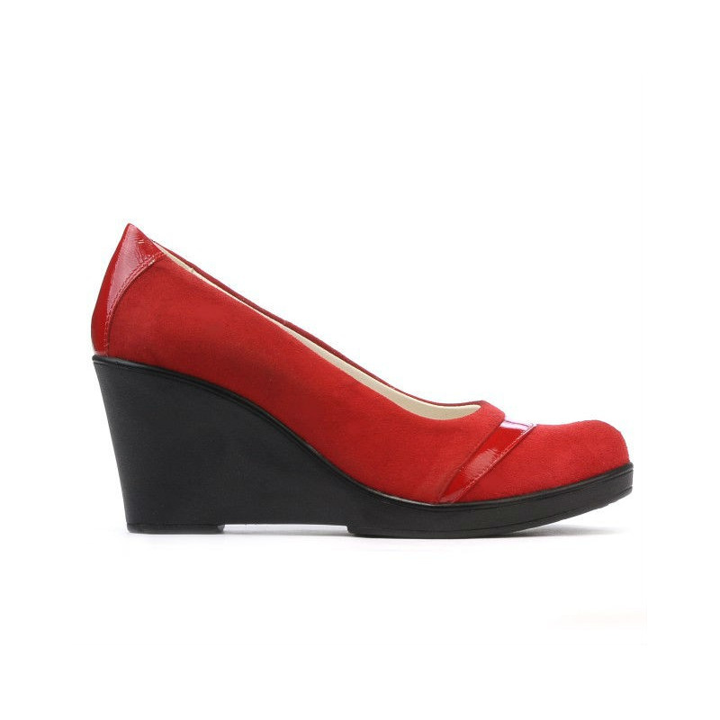 Chaussures décontractées femme 647 rouge velours