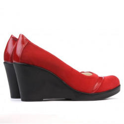 Chaussures décontractées femme 647 rouge velours