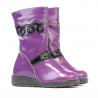 Bottes enfant petits 23c vernis noir+violet