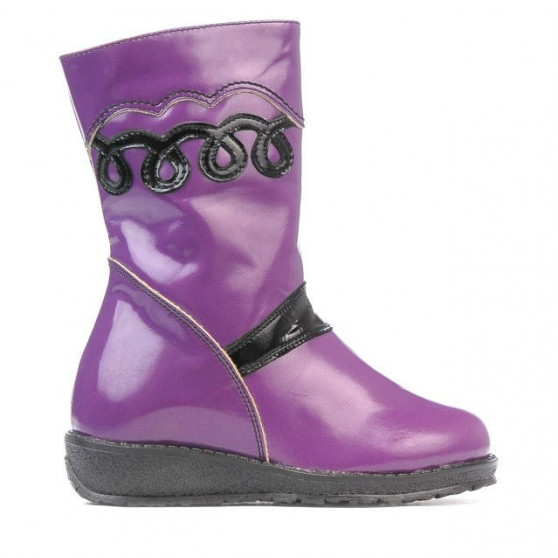 Bottes enfant petits 23c vernis noir+violet Bottes enfant petits 23c vernis noir+violet
