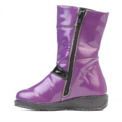 Bottes enfant petits 23c vernis noir+violet